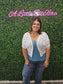 White Lace Open Front Cardigan with Batwing Sleeves