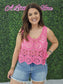 Crochet Tank Top: Pink