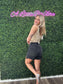 JB BLACK LONG CUT OFF BUTTON DAD SHORTS