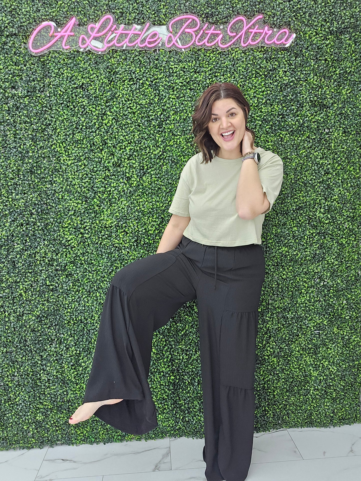 WIDE LEG PANTS BLACK