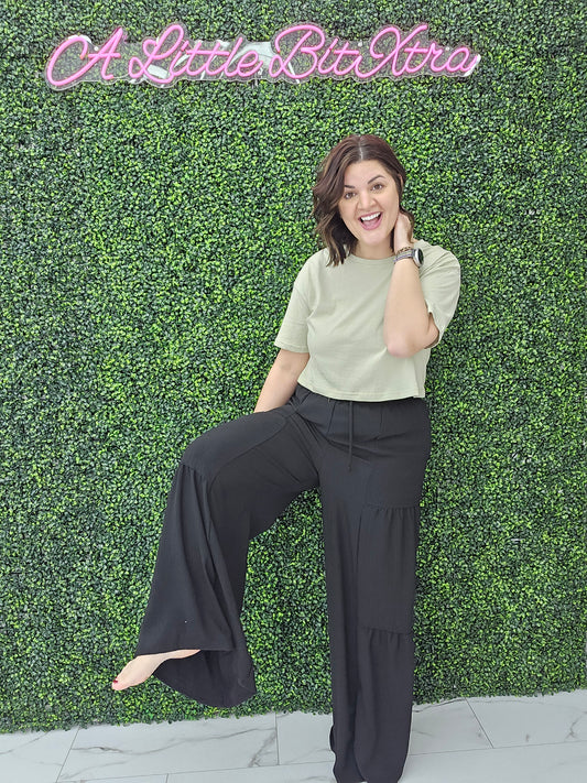 WIDE LEG PANTS BLACK