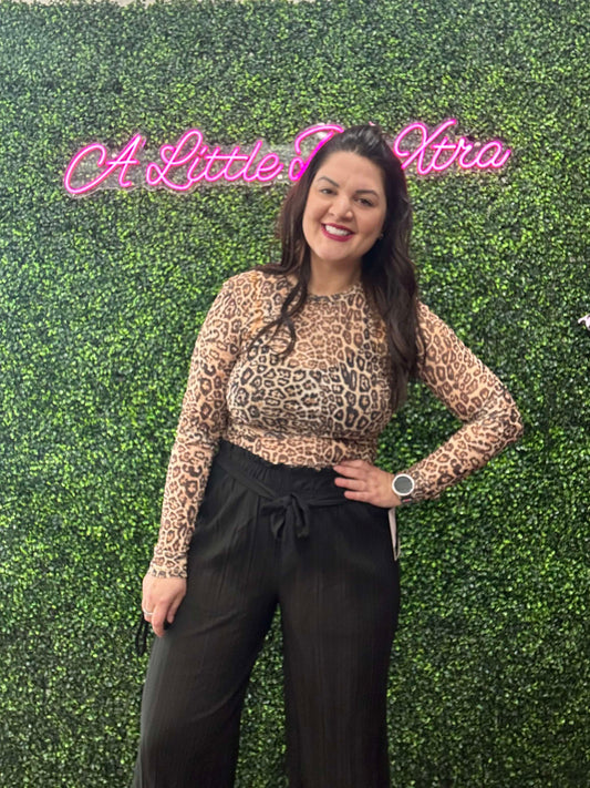 Black Pleated Wide Leg Pants