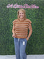 Brown/White Striped Top