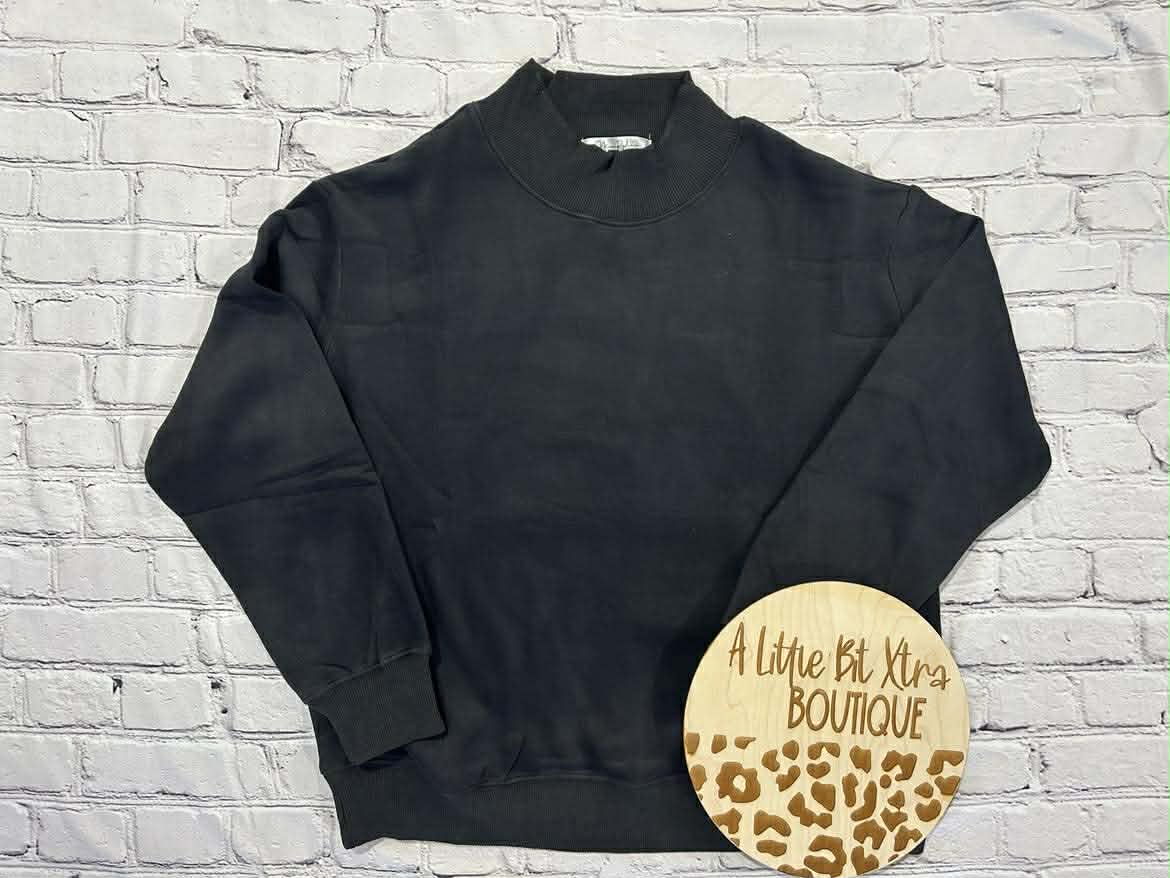 Mock Neck Sweatshirt (black)