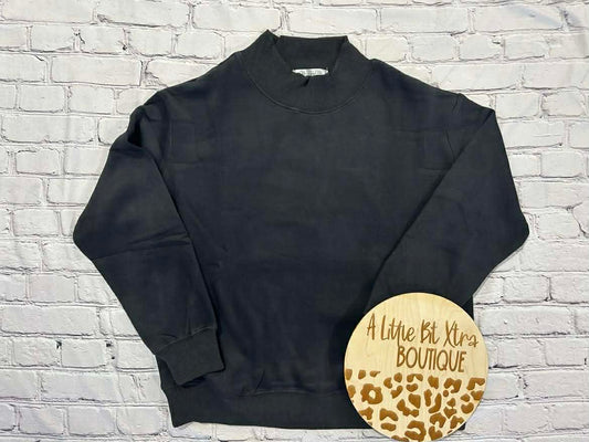Mock Neck Sweatshirt (black)