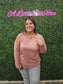 Mauve Round Neck Cold Shoulder Knit Top