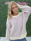 Two Tone Crewneck Sweater/ Lavender