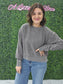 Corded Boxy Pullover Charcoal