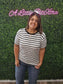 Short Sleeve Crew Neck Black Stripe Oversize T-Shirt