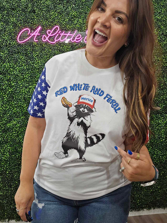 Red, White, and Feral Graphic Tee