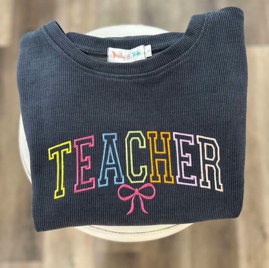 Teacher Bow Sweatshirt