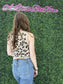 Sleeveless Round Neck Leopard Sweater