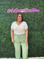Sage Pleated Wide Leg Pants