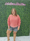 Corded Boxy Pullover Red