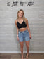 Z Mid-Rise Raw Hem Light Wash Denim Shorts