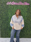 Grey Color Block Button Up Sweatshirt