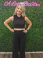 Black Textured Cropped Loungewear Set
