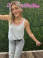 KNIT HEM TWO TONE TANK