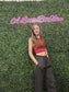 BLACK ACID WASH WIDE LEG SWEATPANTS