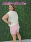 Z Pink Acid Wash Frayed Cutoff Hem Shorts