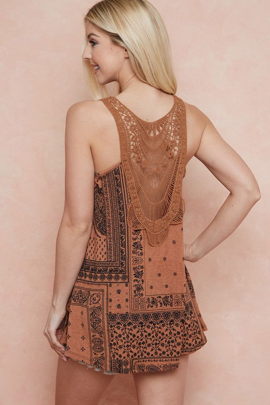 BOHO CROCHET BACK TANK