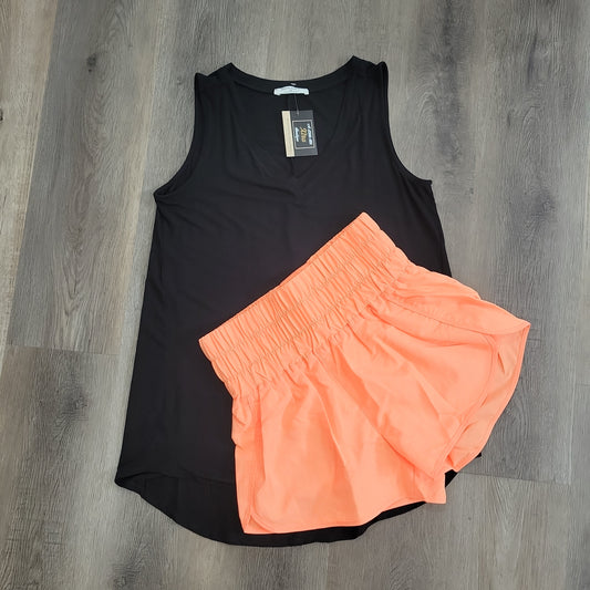 NEON ORANGE ATHLETIC SHORTS
