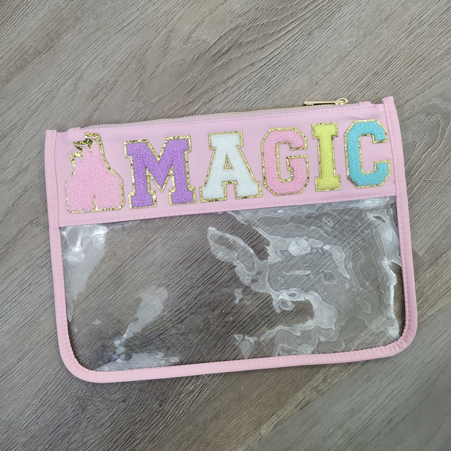 Chenille Letter Clear Pouch - MAGIC