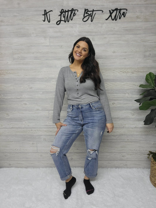 VERVET DISTRESSED SKEETER JEANS