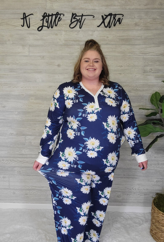 Navy Floral Pajamas