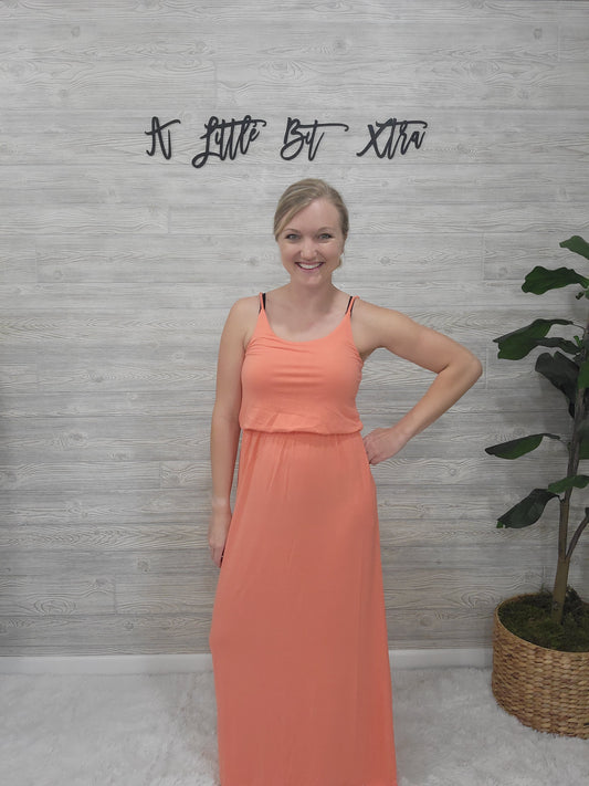 CORAL MAXI DRESS