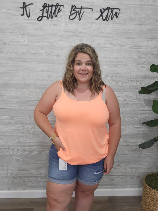 NEON ORANGE THIN STRAP TANK