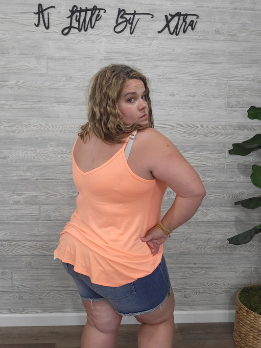 NEON ORANGE THIN STRAP TANK