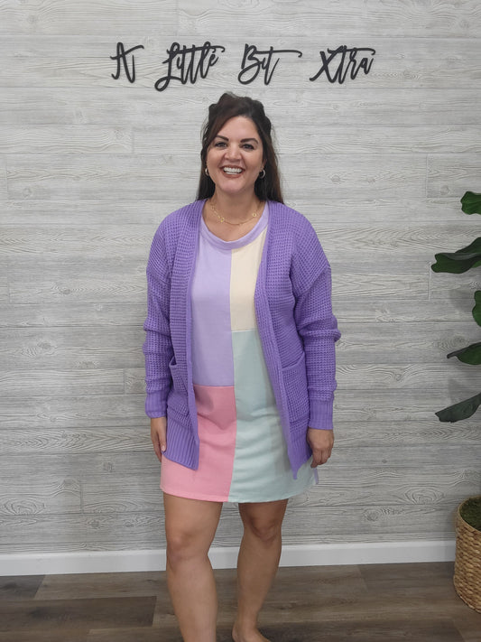 PASTEL COLORBLOCKING T-SHIRT DRESS