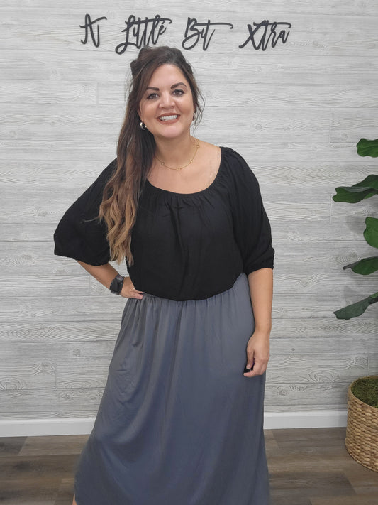 GREY MAXI SKIRT