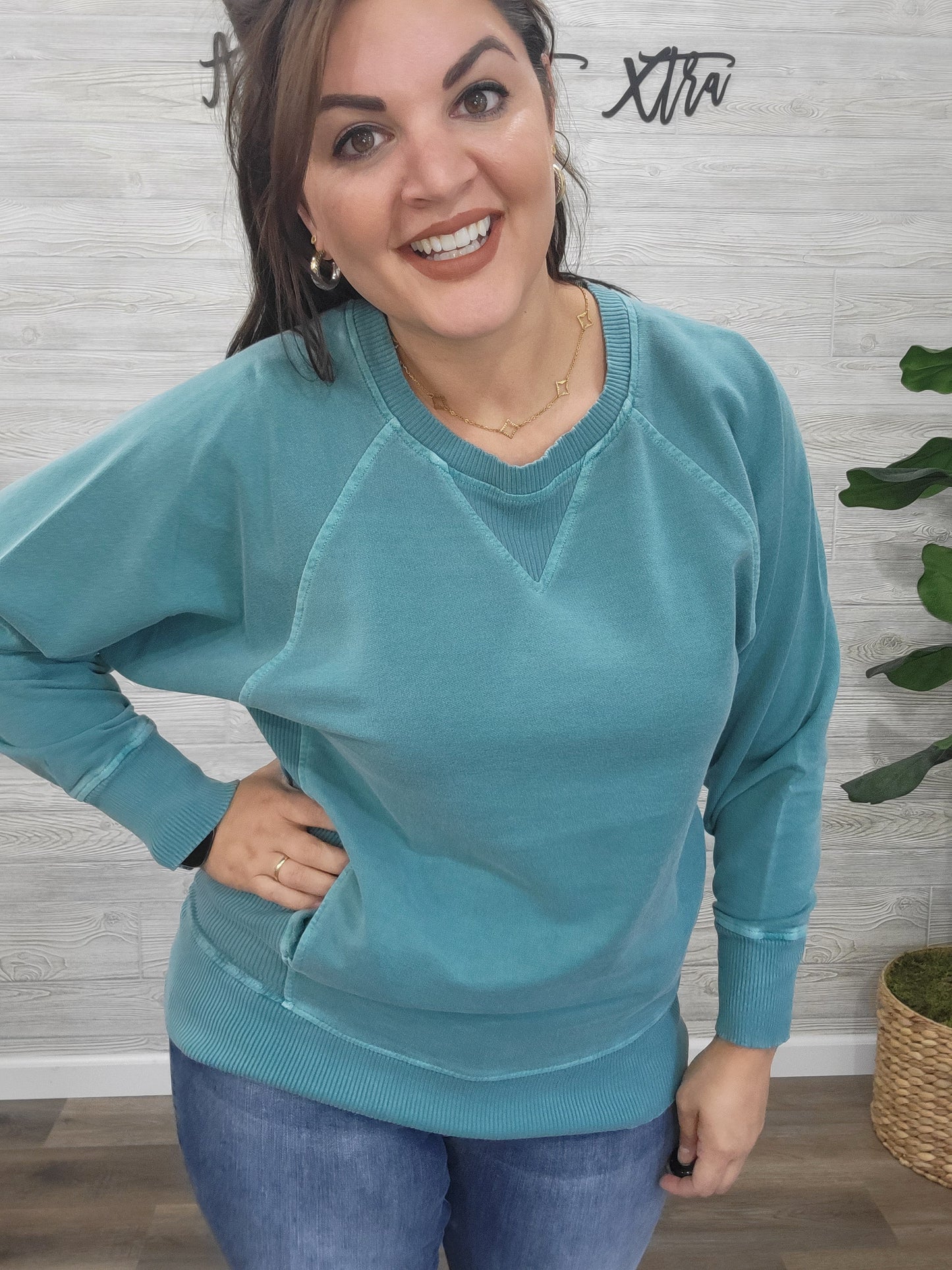 TEAL SWEATSHIRT