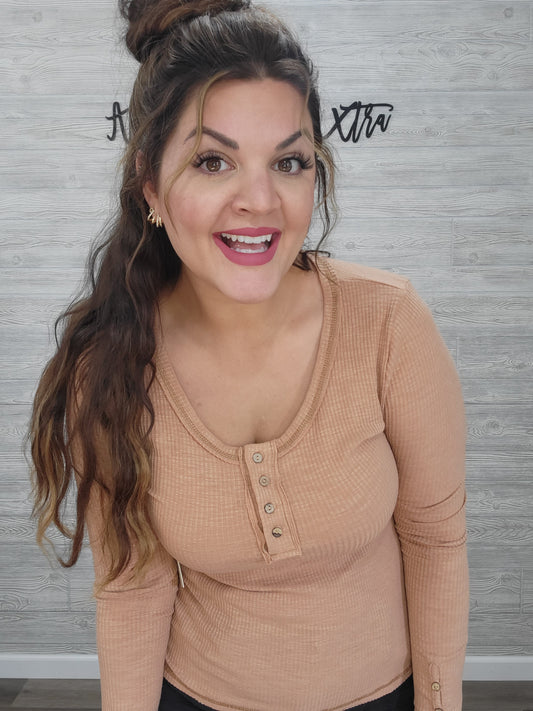 Ginger Ribbed Long Sleeve