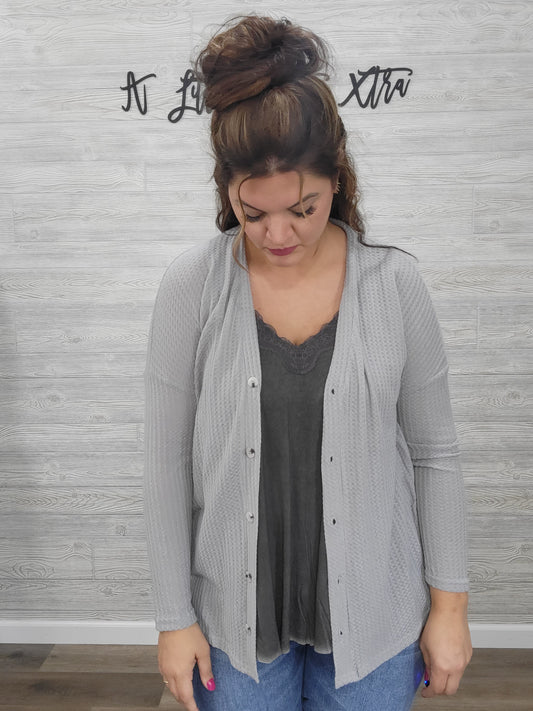 Silver Oversized Cardigan