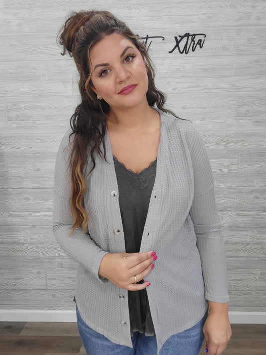 Silver Oversized Cardigan