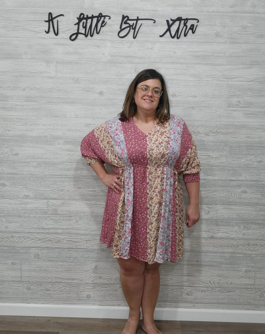 Ditsy Peplum Dress
