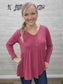 PINK LONG SLEEVE BUTTON TUNIC