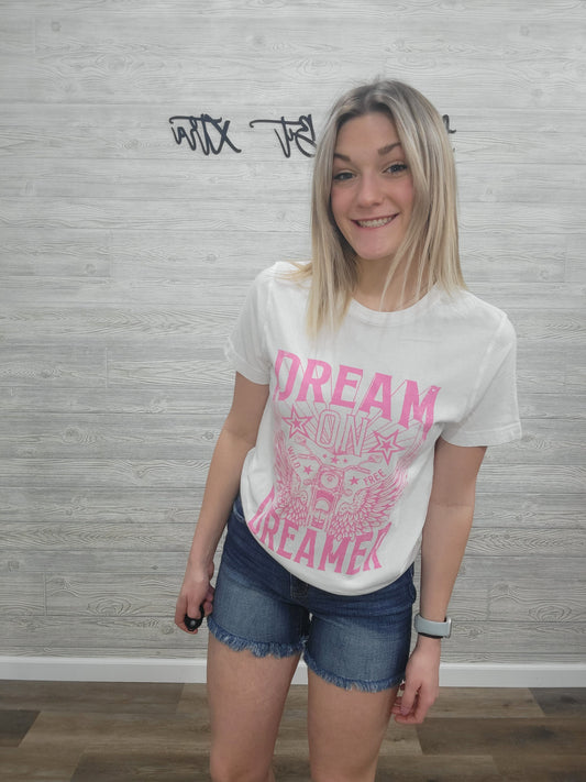 DREAM DREAMER GRAPHIC TEE- WHITE
