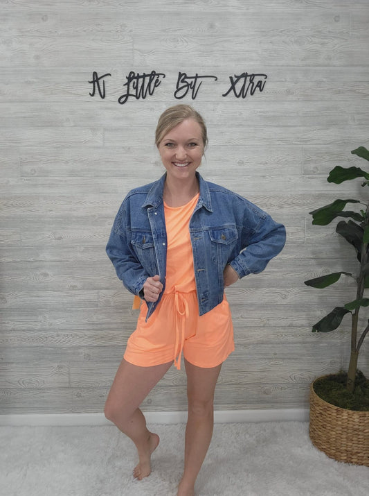 RAW & RIBBED CROP DENIM JACKET