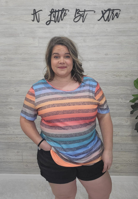 TWISTED BACK RAINBOW SHIRT