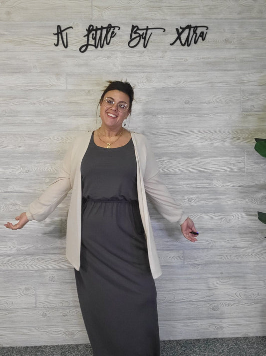 GRAY MAXI DRESS