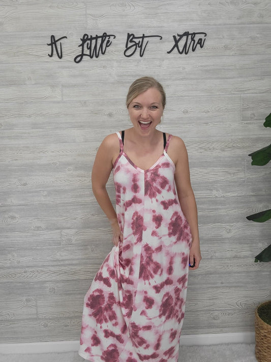 PINK TYE DYE MAXI DRESS