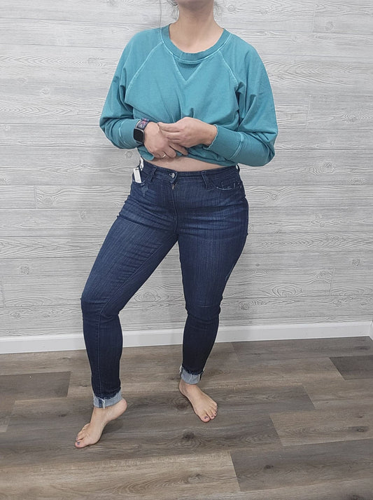 JB MID-RISE CUFFED SKINNY JEANS (LONG)