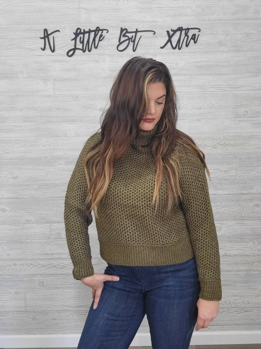 Olive Turtleneck Sweater