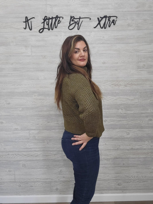 Olive Turtleneck Sweater