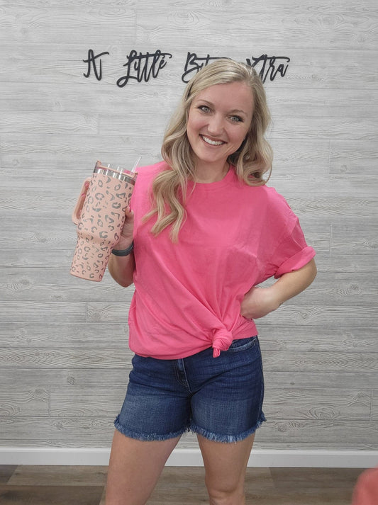 FUCHSIA OVERSIZED BOYFRIEND TEE