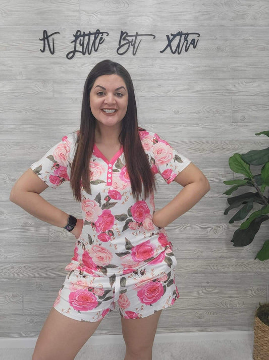 PINK FLORAL PAJAMAS
